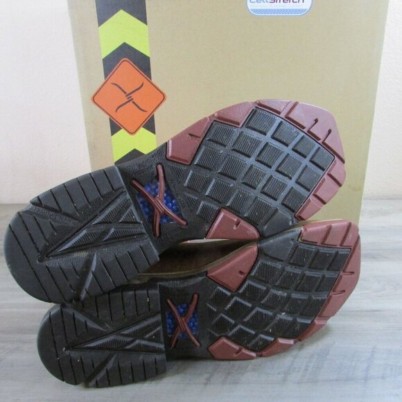 Twisted X Men's 12" Western Nano Toe Work Boot Distressed Saddle/ Ruby MXBNW01 - Picture 4 of 4